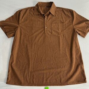 Men's corduroy Brown Polo Shirt